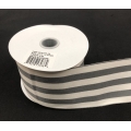 Stripe Ribbon Gray/Ivory 2.5" 10Y.